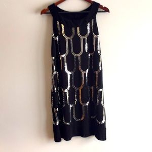 B.Smart Black Dress with silver sequins